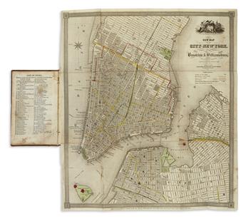 (NEW YORK CITY.) A Guide to the City of New York; Containing an Alphabetical List of Streets, &c. Accompanied by a New and Correct Map.